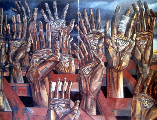 Фрагмент картины Этап, художник Иван Фартуков